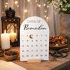 Akryl Ramadan Nedräkningskalender 30 Dagar Träbas Nedräkningskalender DIY Hantverk Vit Spegel Ramadan Bordsdekoration