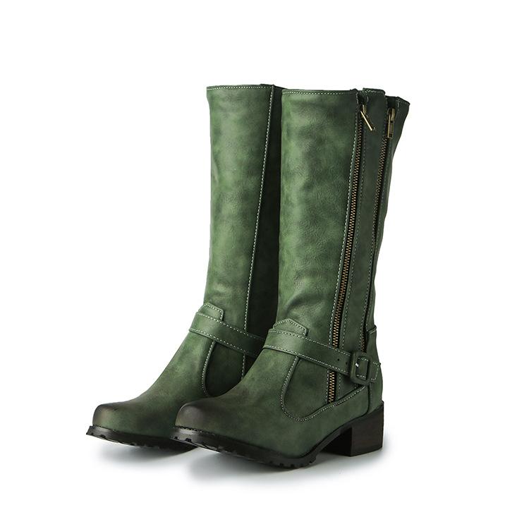 Damenstiefel 2025 Herbst/Winter mittellange Stiefel Damen mattes Leder modische Damenschuhe