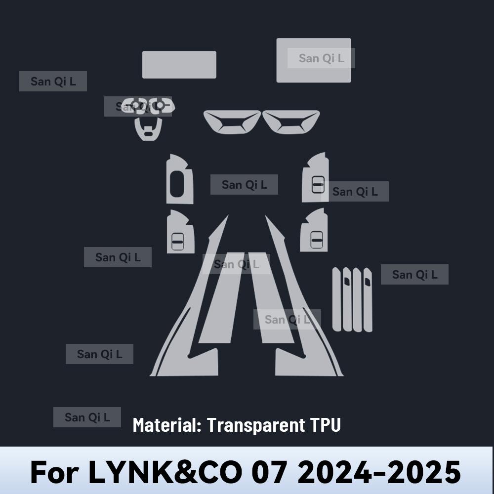 Interior TPU for LYNK & CO 07 2024 2025 Protective Film Cover Anti-Scratch Gearbox Panel Navigation Screen Automotive