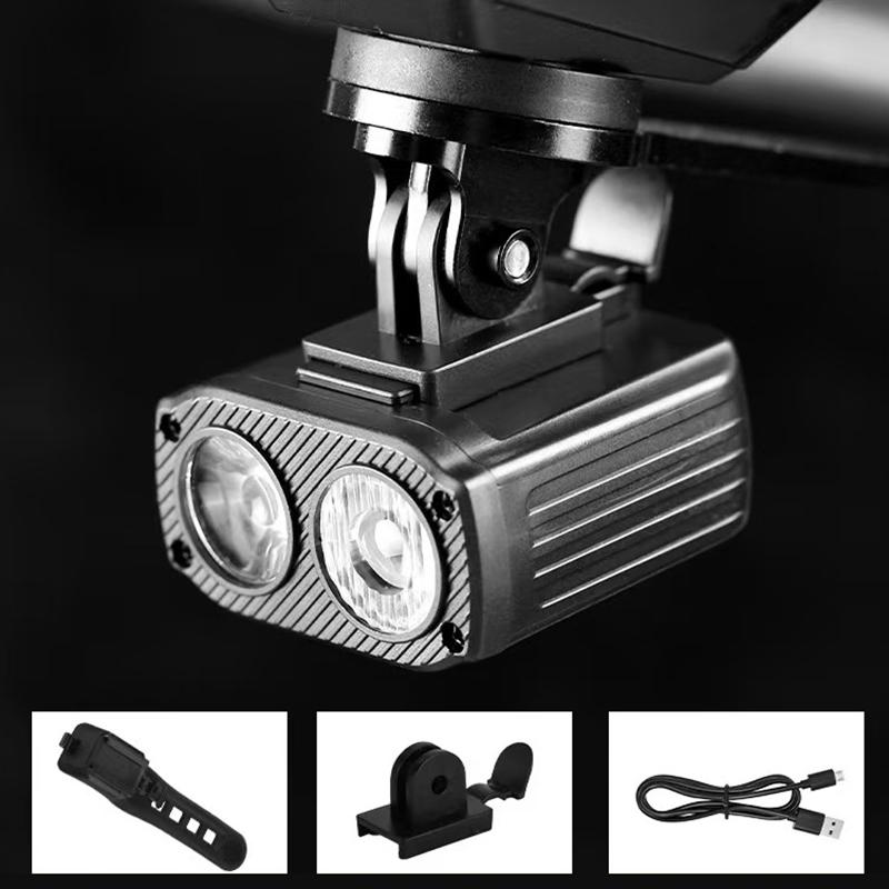 5 Modes Bicycle Front Lamp Type-C Rechangeable Bike Headlamp Bike Handlebar Headlight Power Display Cycling Accessories