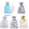 Gold Drawstring Snowman Elk Snowflake Goods Candy Wrapping Gift Bag Packaging Bag Christmas Gifts