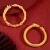 Gold Color Phoenix Open Bracelet Women's 999 Gold Bracelet with Jade Carving