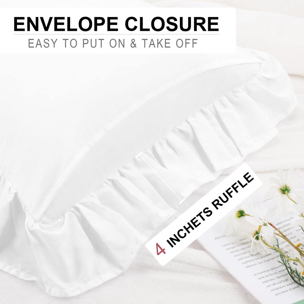 PiccoCasa Kroppskudde Överdrag Kroppskudde Skonsam mot 1 50x120cm Överdrag, 100% Bomull, Volang, Stil, Enfärgad, Överdrag, Bomull, Nordisk, Elegant, Mjuk,