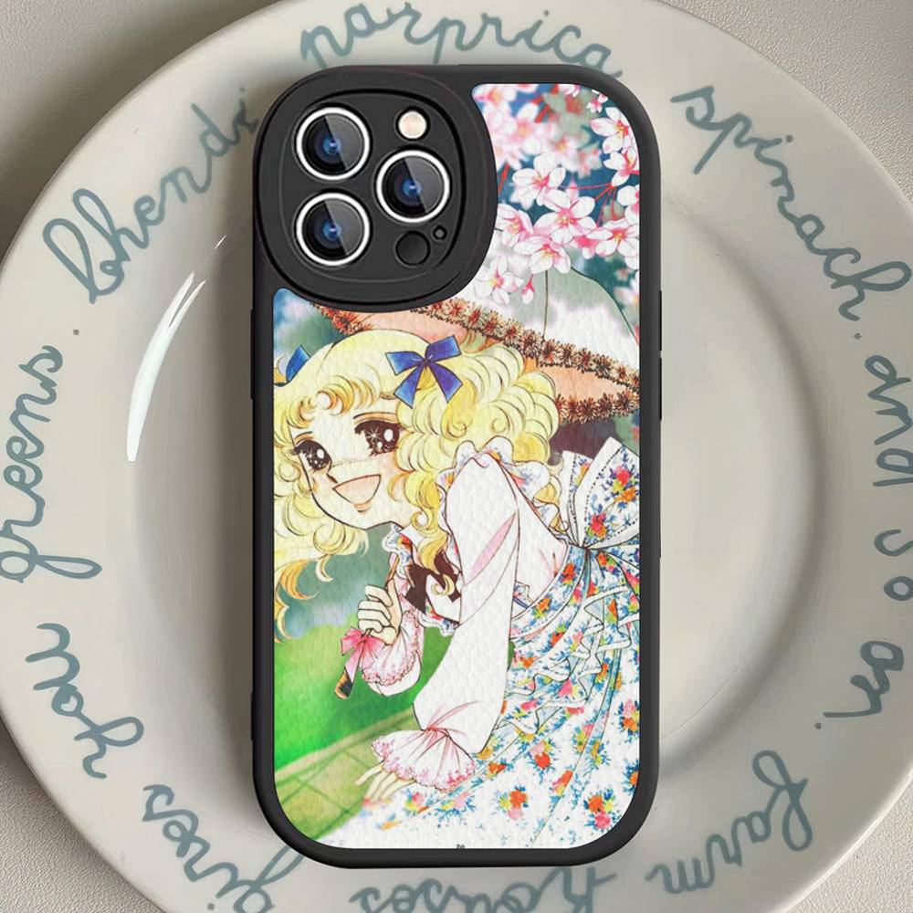 Manga Candy Phone Case For IPhone 16 15 14 13 12 11 Pro Max Plus Leather Soft Cover