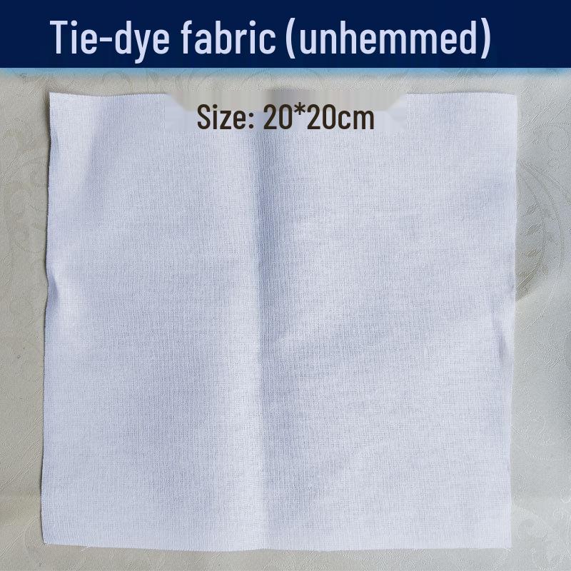 

Tie-Dye Cotton Square Scarf: White & Blue Handmade Wax Resist Print for Kids, Students, DIY Projects