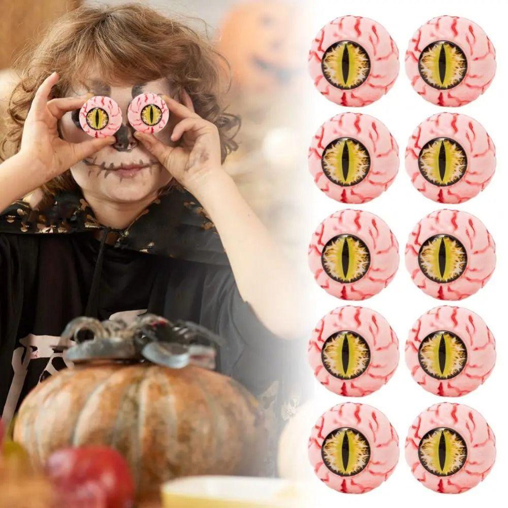 10pcs Realistic Halloween Eyeballs Simulation Red Bloodline Eye Scary Eyeballs  Kids Party