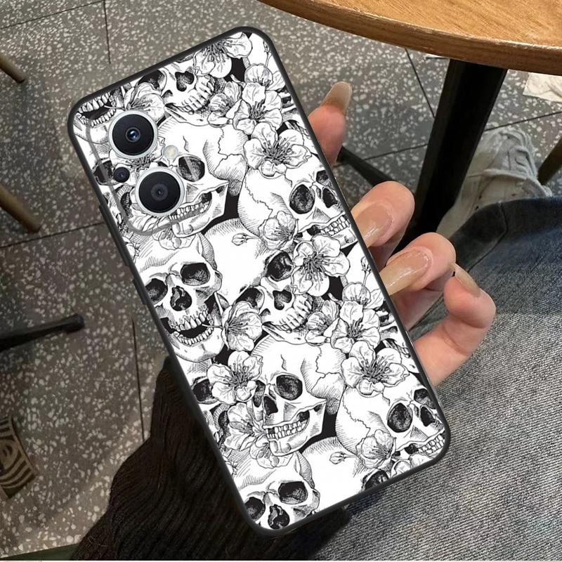 

Gothic Floral Skull For OPPO Reno 14 13 12 11 10 Pro 8T 11F 12F 13F 14F 7 8 Lite OPPO Find X8 X6 X5 X9 Pro Case OPPO Reno14 F