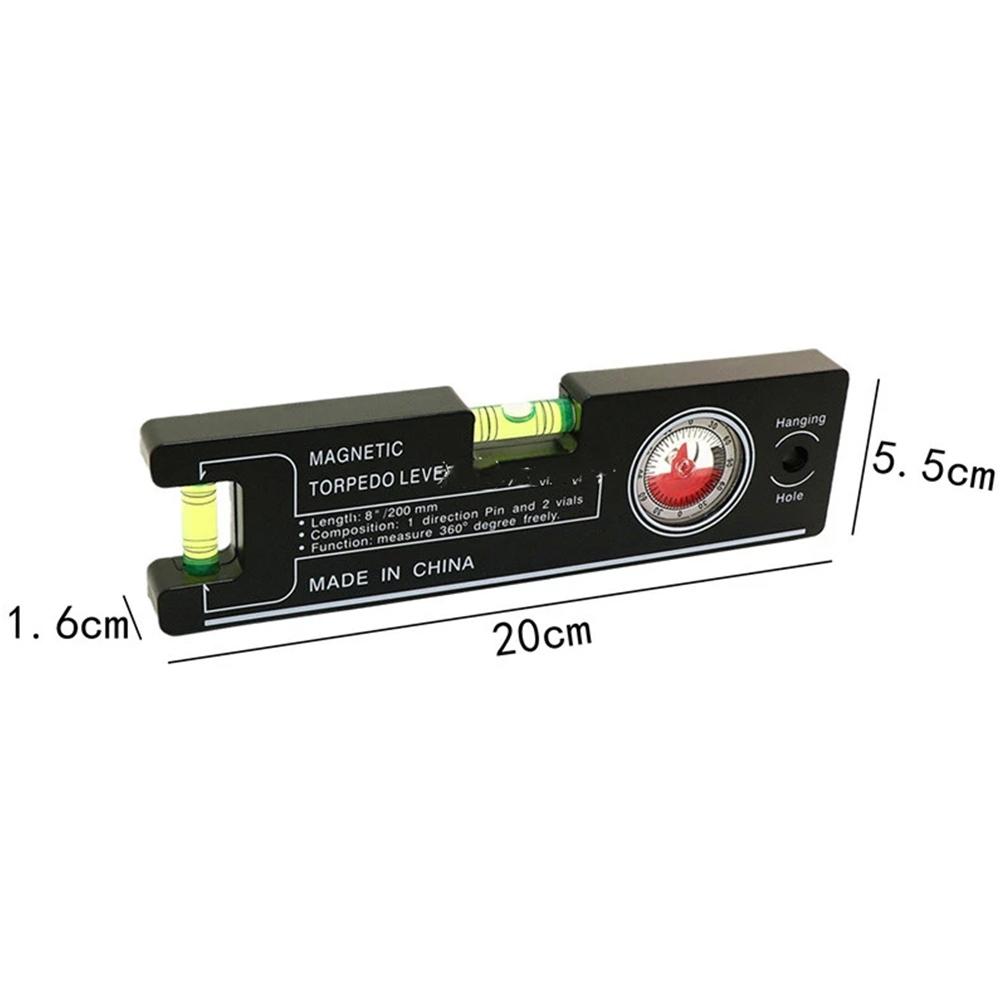 Winkelmesser Wasserwaage 20x5.5x1.6cm AcrylABS-Kunststoff Schwarz Wasserwaage