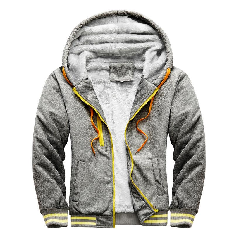 Mens Sweatshirt Hooded Autumn and Winter Men's Baseball Clothing Padded and Thickened Men's Jacket Warmth