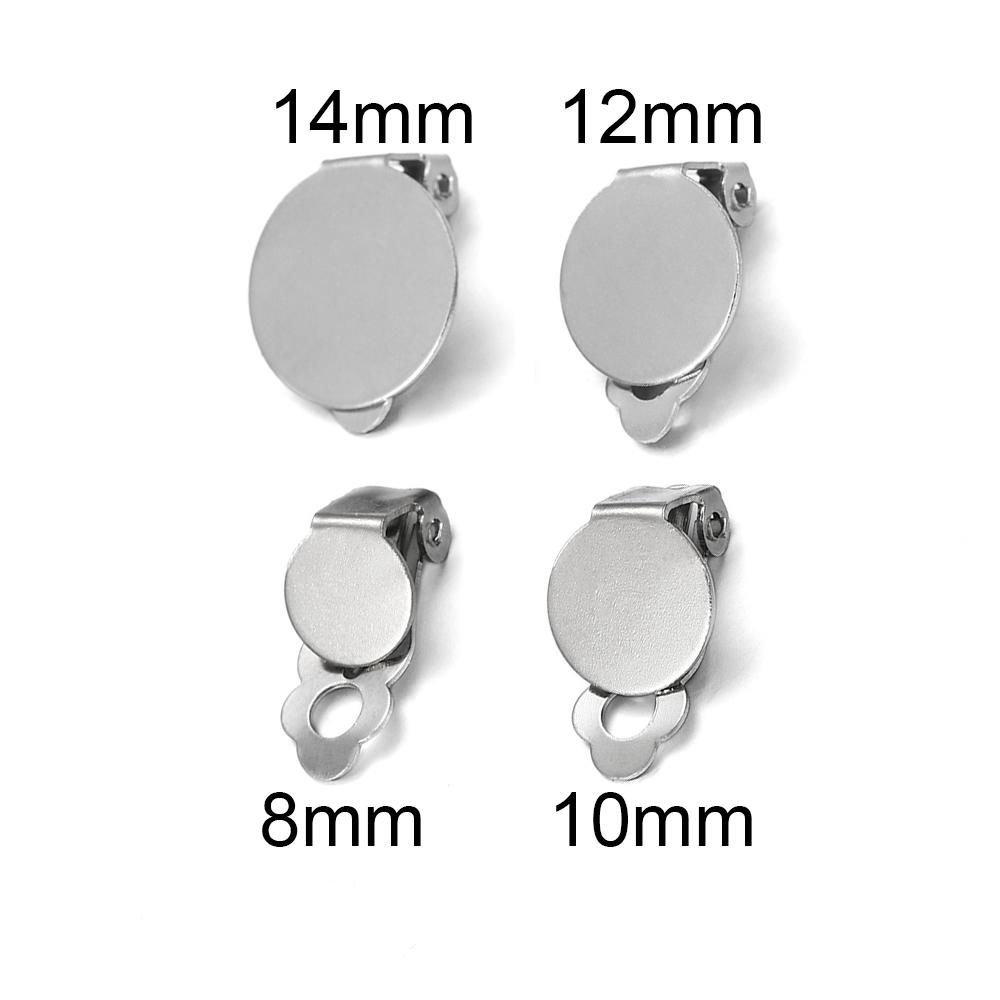 10 teile/los Blank Edelstahl Einstellung Basis Glas Cabochons Ohrringe Clips Liefert Für DIY Schmuck Machen Zubehör