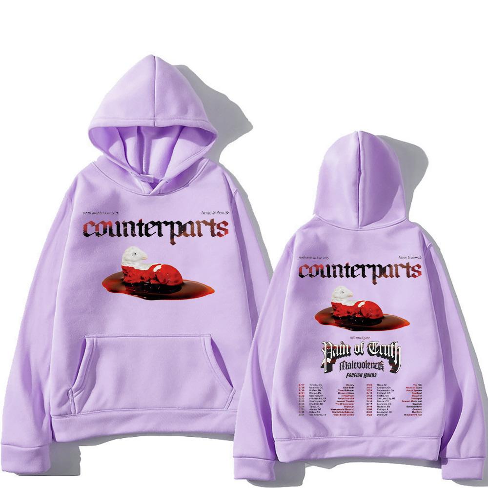 Counterparts Band The Heaven Let Them Die Tour Pullovers Women Men Unique Niche Hoodies Long Sleeve with Hooded Pullovers Casual
