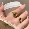 Open Tiger's Eye Stone Ring Personality Retro Adjustable Index Finger Ring Internet Celebrity Simple Ring Jewelry