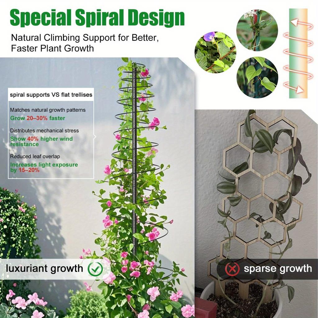 Spiral Frame Trellis for Climbing Plants Outdoor Indoor Metal Garden Plant Support for Pole Beans, Tomato, Sweet Pea, Clematis, Potted Plants, Vine
