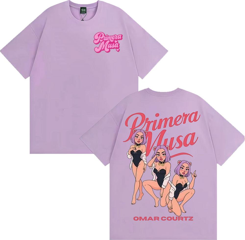 Omar Courtz Primera Musa World Tour 2025 Graphic T Shirt Retro Hip Hop High Street Tshirts Unisex Women Summer Tops Cotton Tshirt