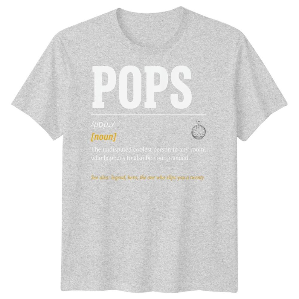 Pops Definition Unisexs T Shirt Grandad Grandpa Gift Fathers Day Graphic Tee