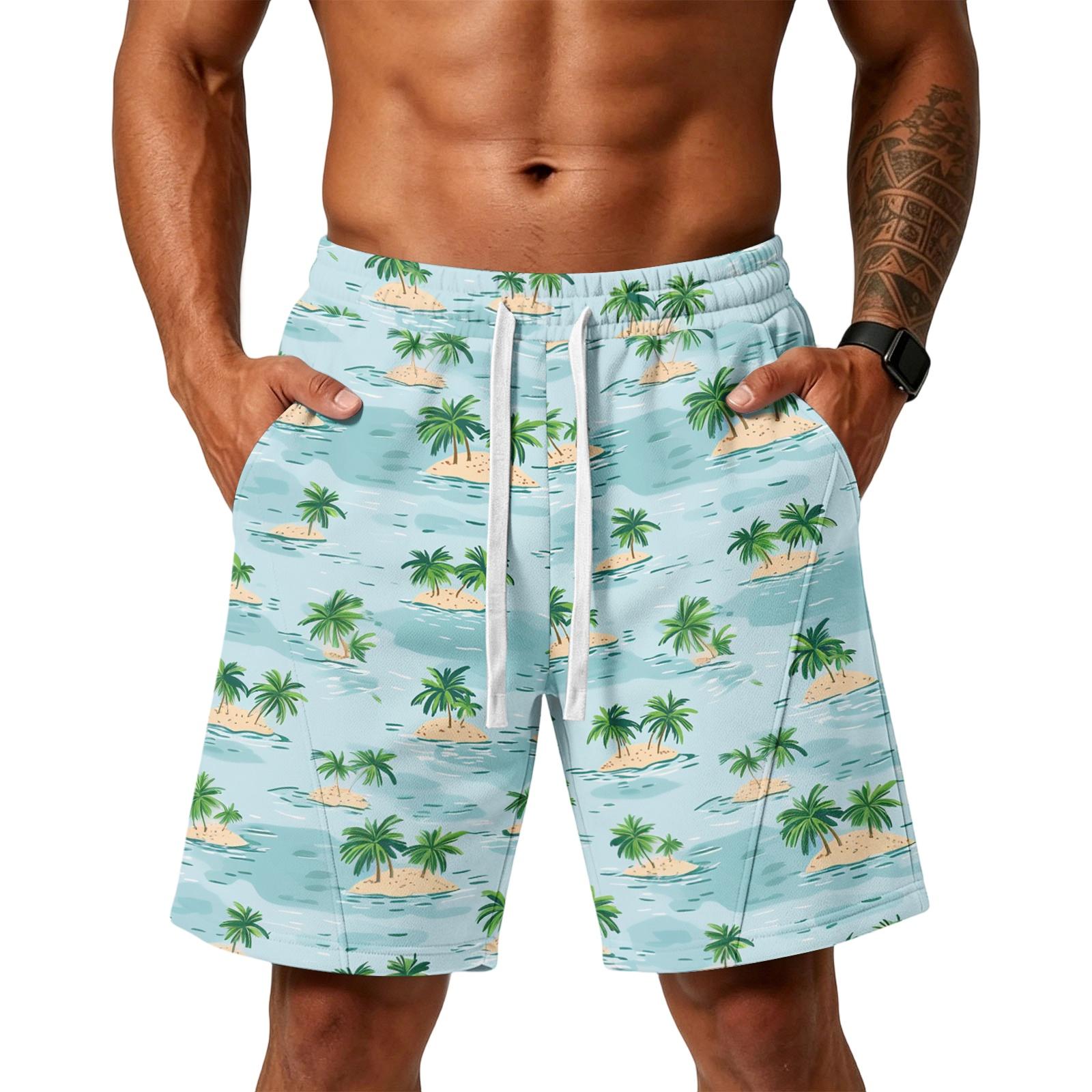 Men s Layer Casual Shorts, Lightweight Athletic Gym Shorts with Pockets, for Workout Beach and Lounging M синий