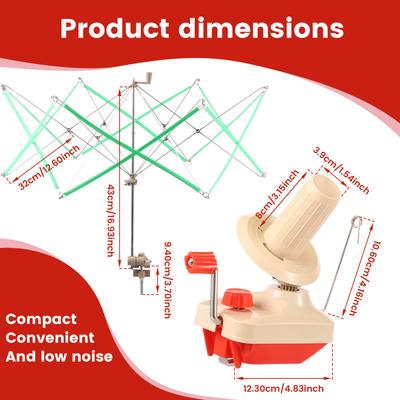 Manual Yarn Winding Machine Household Yarn Ball Winder Versatile Simple Type Shaking Device for Beginner Hand-knitted Enthusiast