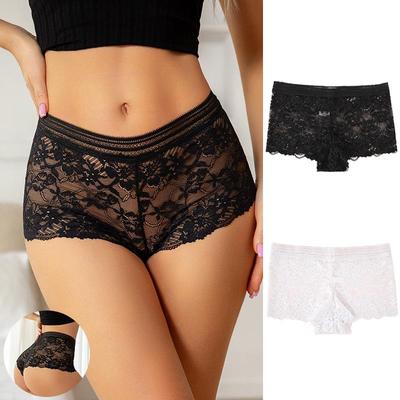Europäische & Amerikanische Nahtlose Eisseiden-Spitzen-Slips für Damen - Atmungsaktiv, Bequem, Sexy Blumendesign