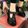 Women's Summer New Leather Platform Casual Shoes Hollow Sandals
