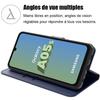 Case + 2 Tempered Glasses for Samsung Galaxy A05s - PU Leather Protection - Card Pocket - Navy Blue
