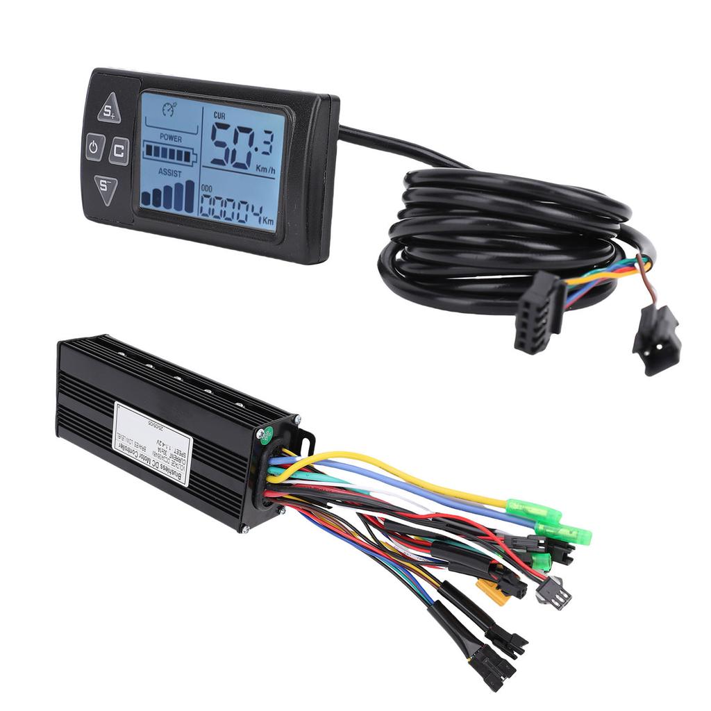 30A 3 Mode Sine Wave Bike Controller Set Water Proof Brushless Motor Controller S861 LCD Display Meter for Modification