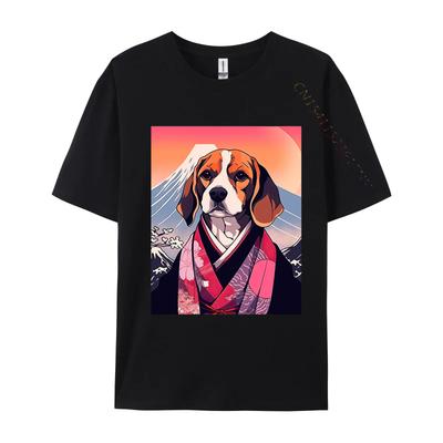 Beagle Dog Mount Fuji Tshirt Japanese Style Unisex T Shirt Funny Top Tshirts for Unisex Streetwear Unisexs Cotton Clothes