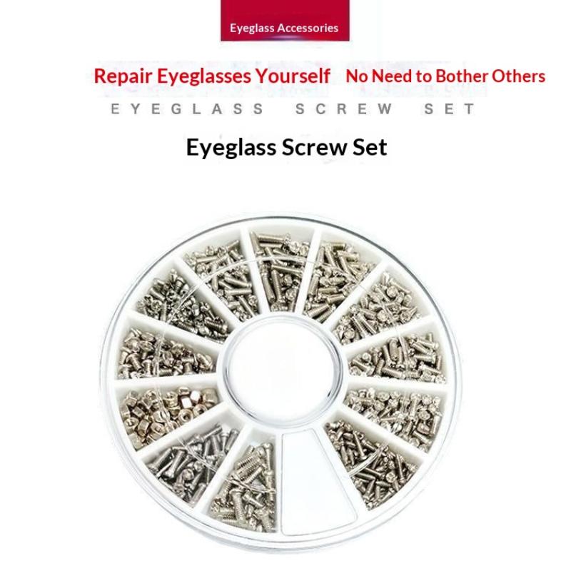 1 Set Mini Precision Screwdriver Eyeglasses Repair Kit With Screws And Soft Nose Pads For Reading Glasses