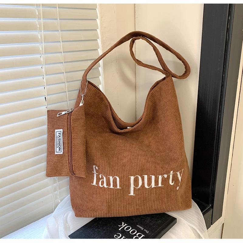 

Simple alphabet canvas bag female college student class commuter messenger bag trendy casual tote bag one size fits all
