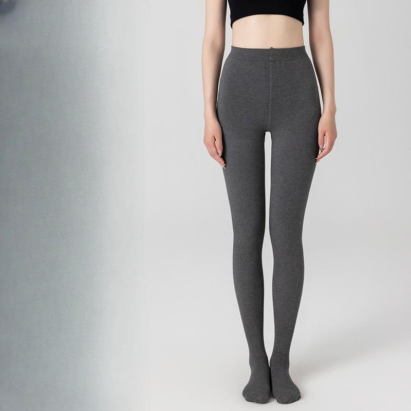 

Женские колготки-базовый слой большого размера серого цвета и черные компрессионные утягивающие леггинсы с флисовой подкладкой, утолщенные, нескользящие, не скатывающиеся, для ношения в любое время года One Size