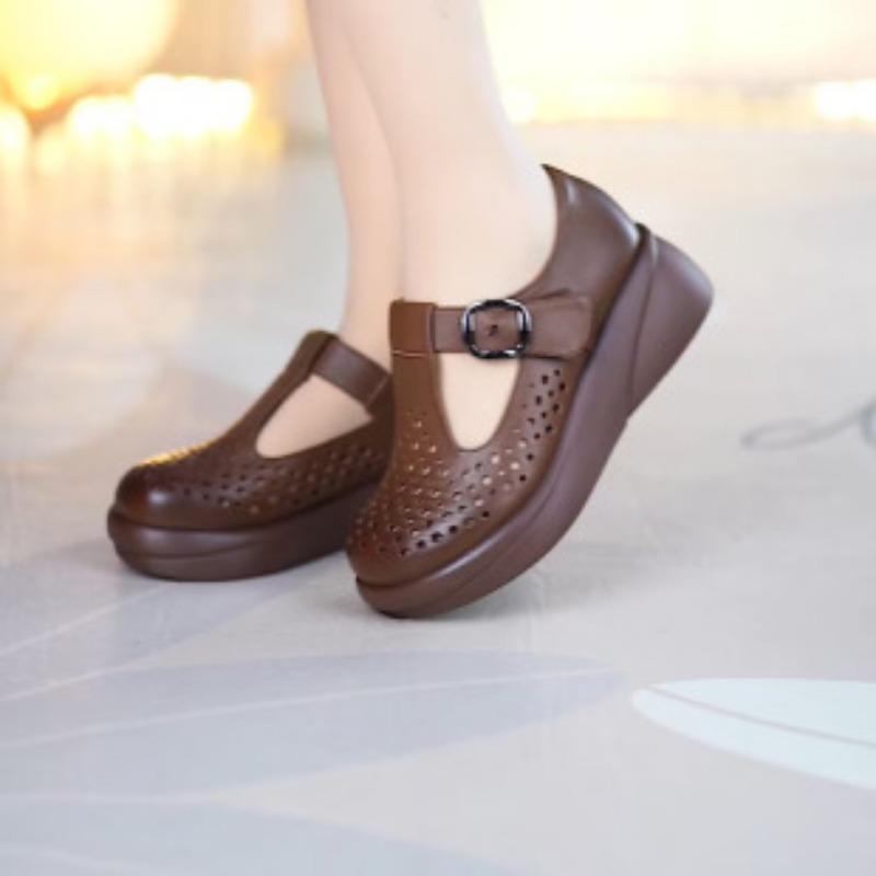 New Croquet Soles with Hollowed-out Thick-soled Single Shoes for Women