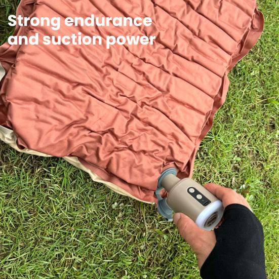 Outdoor Mini Air Pump with LED Light 4 Nozzles Type-C Rechargeable Inflatable