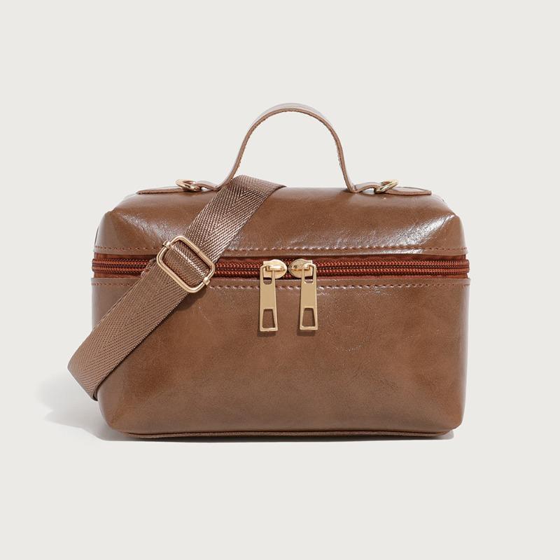 Women's Bag New Storage Portable Cosmetic Bag Fashionable Solid Color Simple Shoulder Bag