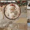 1PC Rustic Christmas Wooden Sign Santa Claus Face Plaque With Glasses Berries, Farmhouse Front Door Porch Wall Decor 20cm