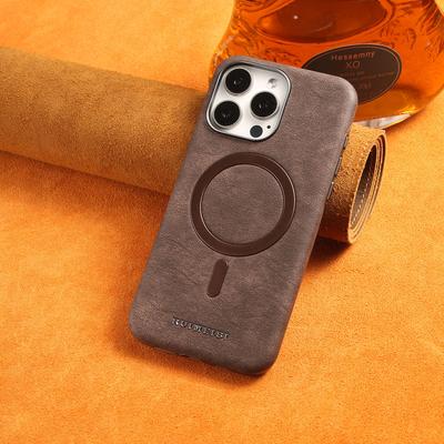 Suitable for Apple 15promax Phone Case, Suede IPhone14 Full Cover, Magnetic Attraction 13 Business Men's Electroplated Leather Case