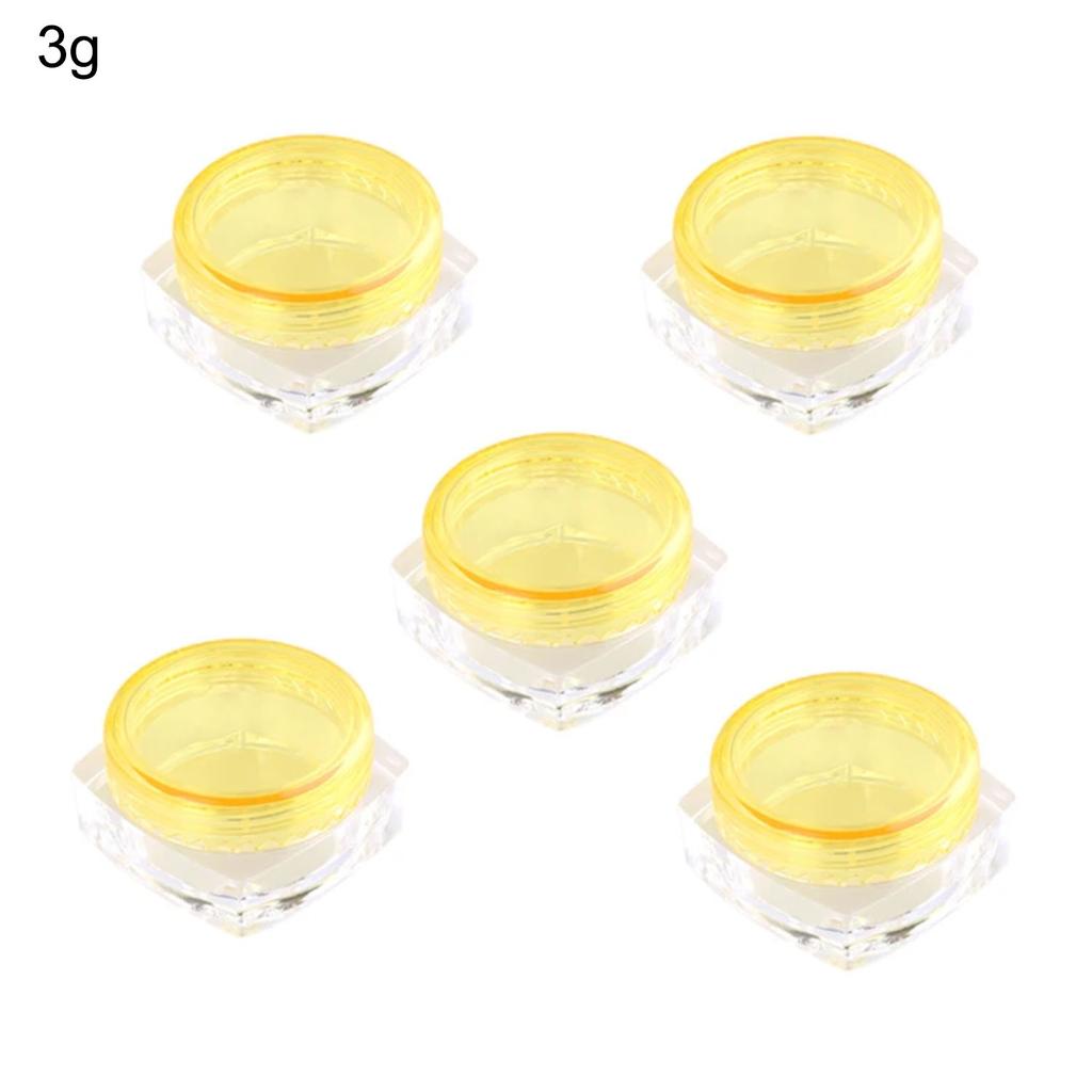 5PCS 2g 3g Empty Small Colorful Covers Clear Plastic Cosmetic Pot Jars with Lids for Face Cream Lip Balm Containers Travel