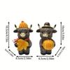 2pcs Cute Highland Cattle Ornament Resin Animal Figurine Sculpture Home Decor Cow Statue  Farmhouse