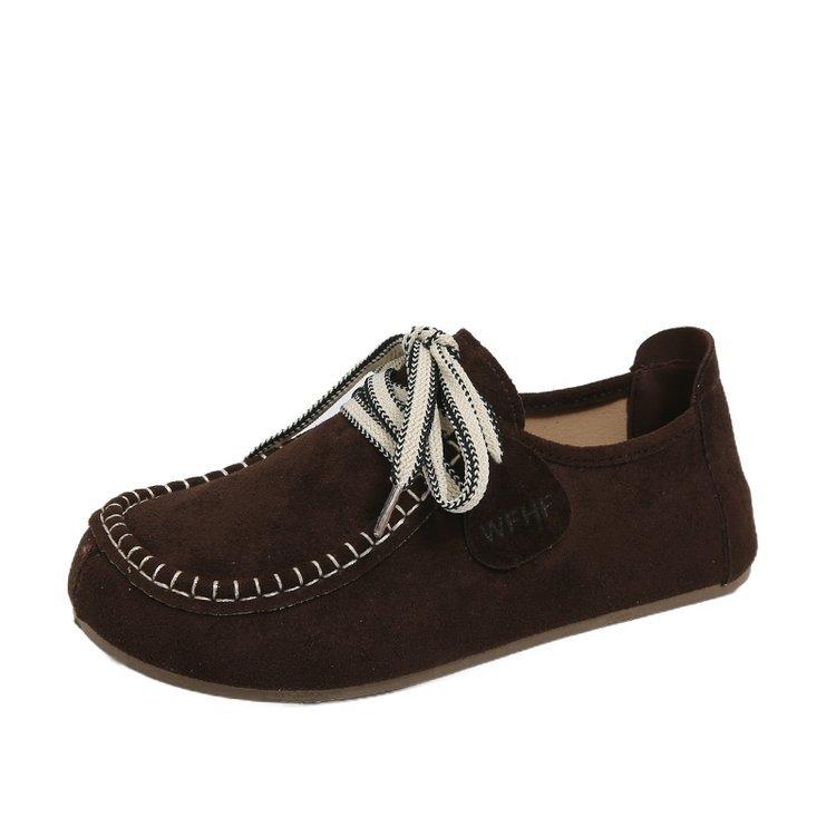 Soft leather version~ retro all-inclusive Boken shoes women's summer 2025 new soft-soled ugly cute casual loafers single shoes