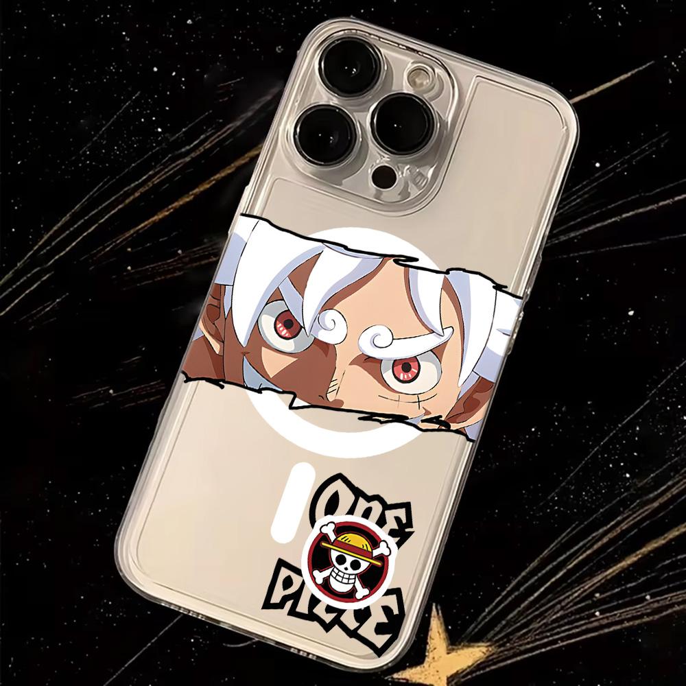 Anime Ones Pieces Luffys Magnetic Phone Case for Samsung Galaxy S25 S24 S23 S22 S21 S20 FE Edge Plus Ultra 5G Soft Clear TPU