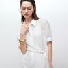 ONLY 2025 Summer Cinch-Waist Slimming Shirt Dress with Inner Camisole
