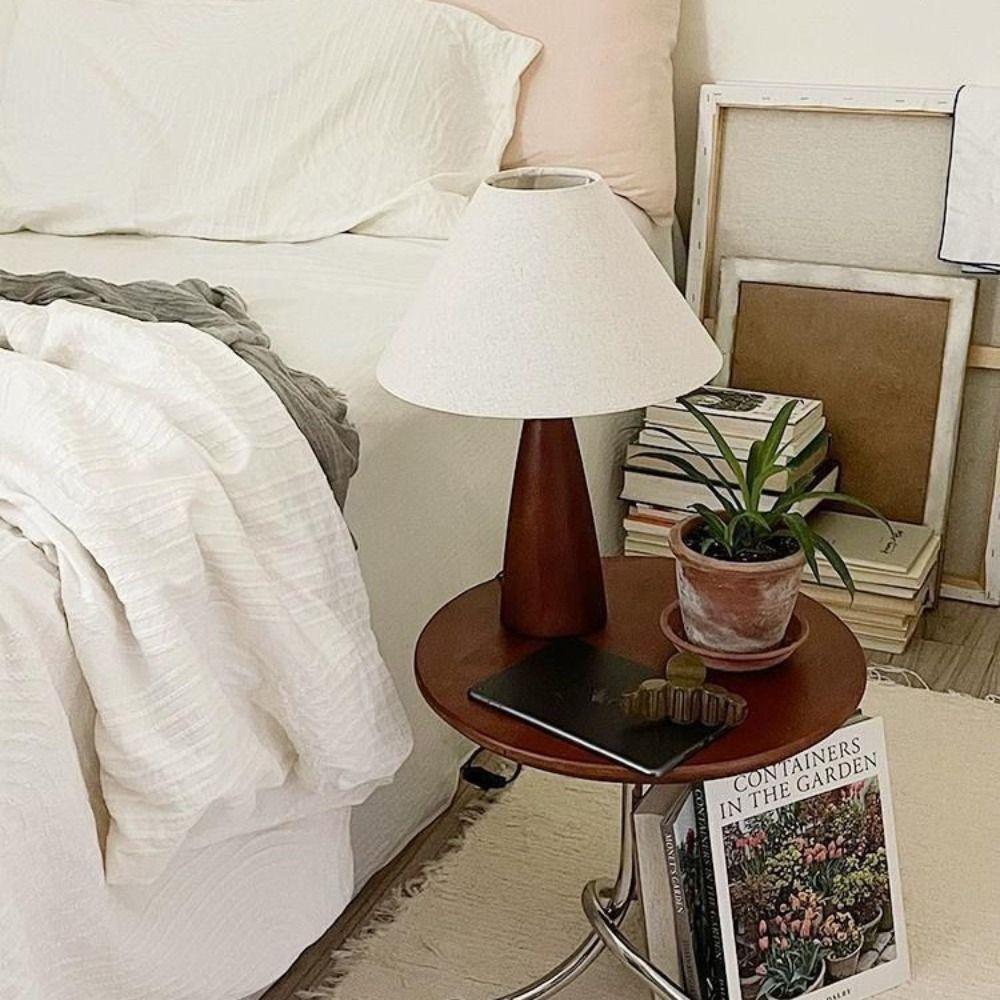 Retro Lighting Modern Vintage Table Lamp Creative Simple Fabric Lampshade Lamp Decorative Atmosphere Light Bedroom Lighting