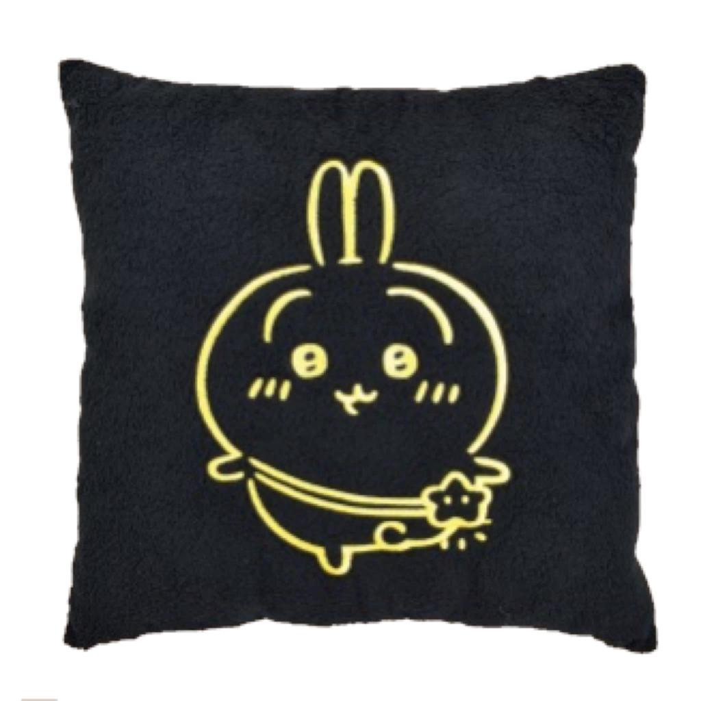 JAIA Chikawa Fluffy Square Cushion 40cm Approx. (Rabbit/Black)