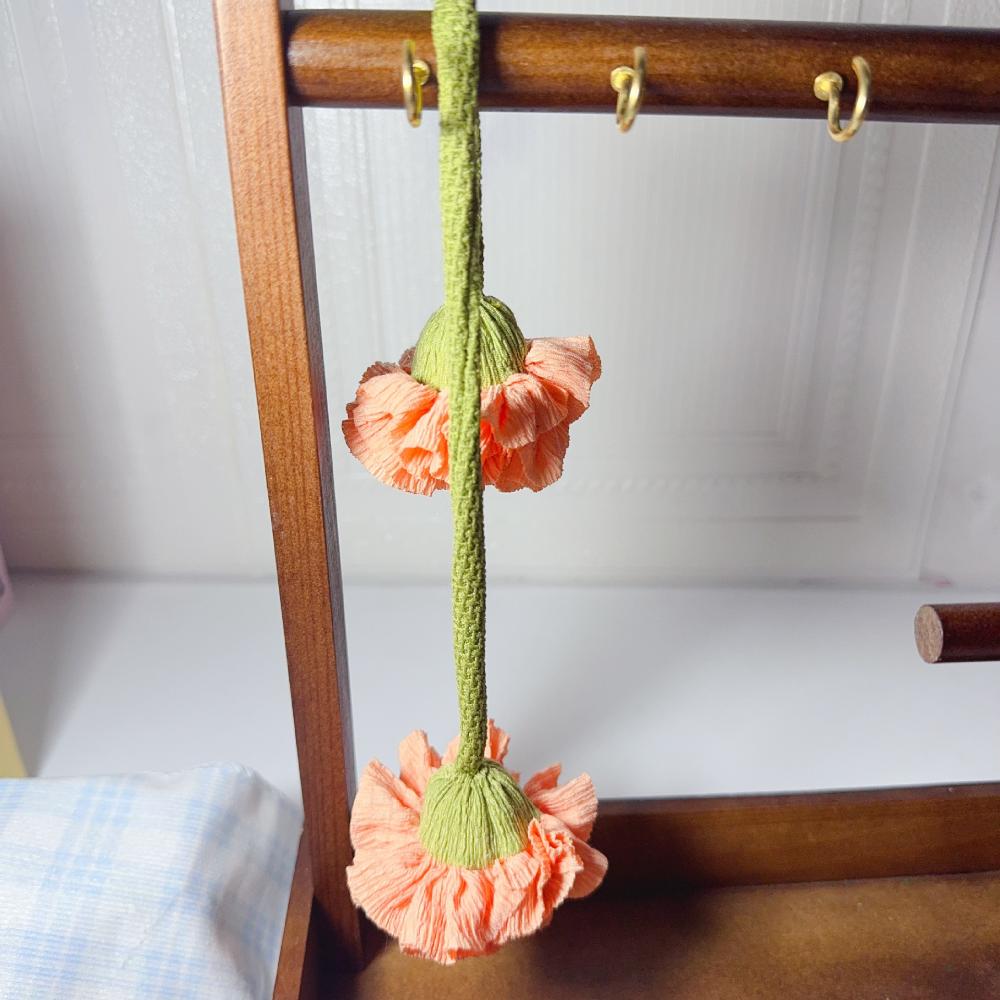 1pcs Carnation-Flower Curtain Tiebacks Rope No Drill Rope Curtain Holdbacks Rope for Home Office Shower Bedroom Decoration