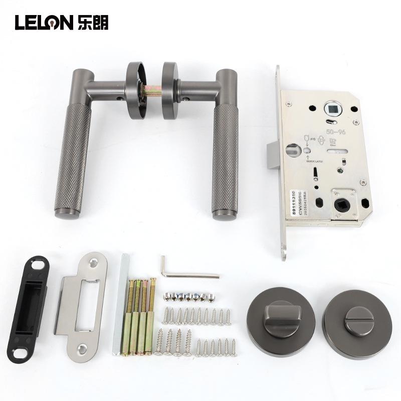 American Style Knurled Door Lock Set for Bedroom and Bathroom Doors