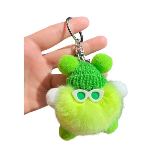 Yousheng Keychain Plush Rabbit Fur Cartoon Doll Shape Bag Charm Car Keychain Decorative Accessory Emotional Support Gift