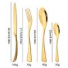 20Pcs Gold Dinnerware Set Stainless Steel Tableware Set Knife Fork Spoon Flatware Set Cutlery Set Knife Fork Spoon Tea Spoon