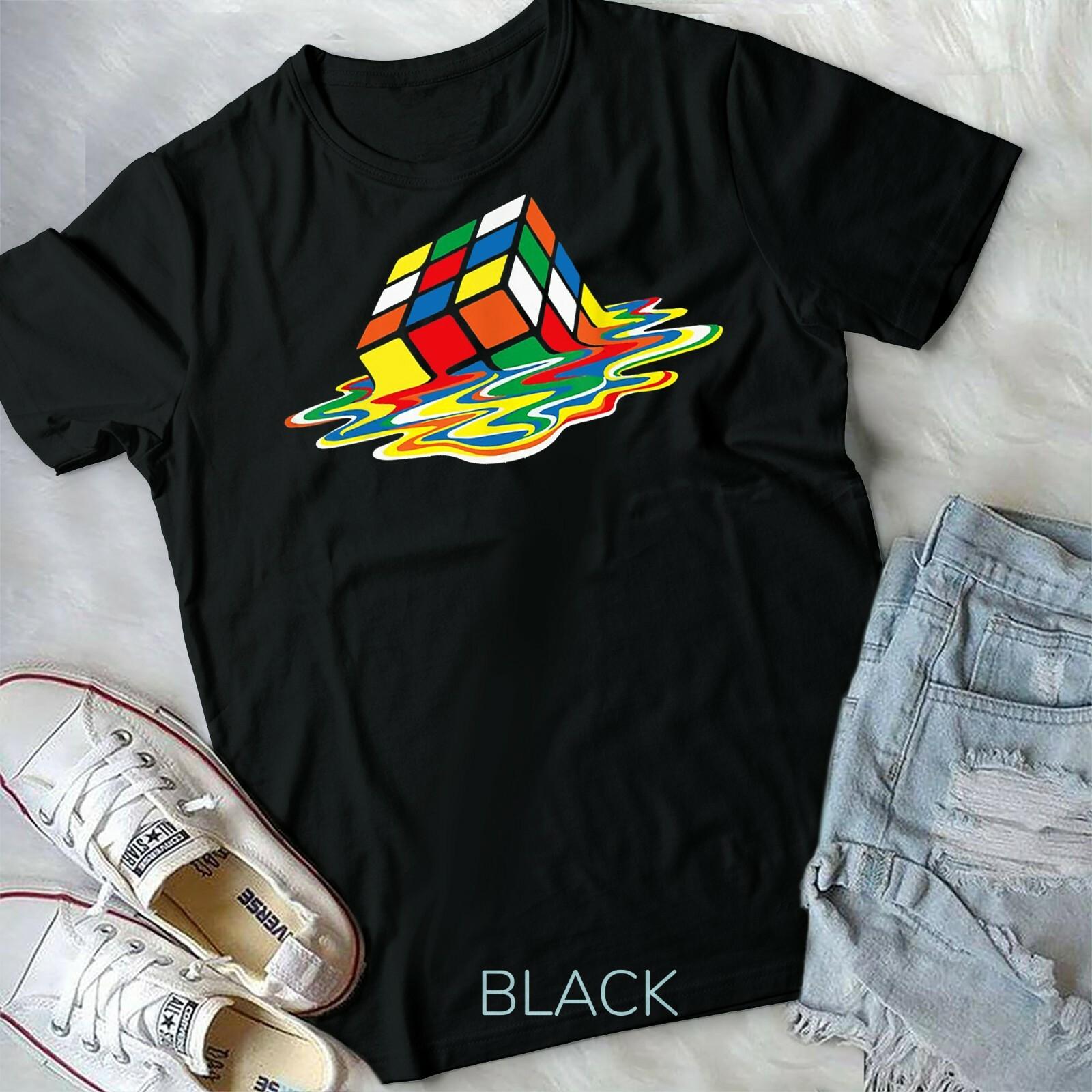Melting Cube Funny Retro Gaming Rubik Rubix Rubics Cube Unisex Youth T-shirt XXXXL