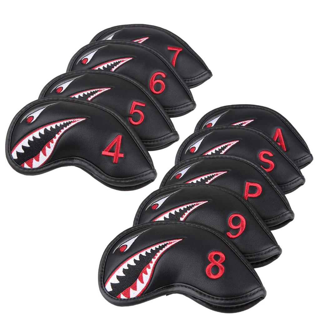 Golf Head Cover Wood Cover Driver 440cc 460cc Cover Utility UT Cover Putter Cover For Mallet Pin Type Iron Cover Waterproof Shark Pattern Conversion