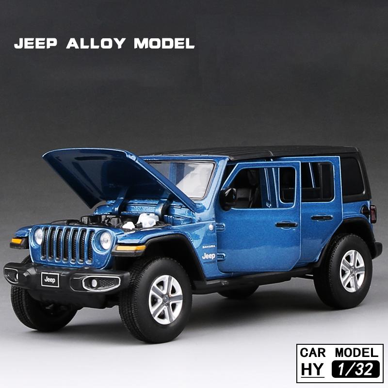 New 1:32 JEEPS Sahara Wrangler Simulation Toy Vehicles Model Sound and light Shock Absorbers Alloy Children Toys Collection Gift ALS1