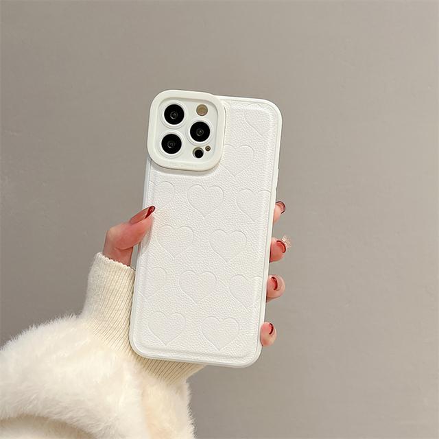 

Мягкий кожаный чехол-сумка с милым сердечком для Iphone 13 12 11 14 Pro Max X Xr Xs, противоударный роскошный чехол-накладка на заднюю панель For iPhone 14Pro Max белый