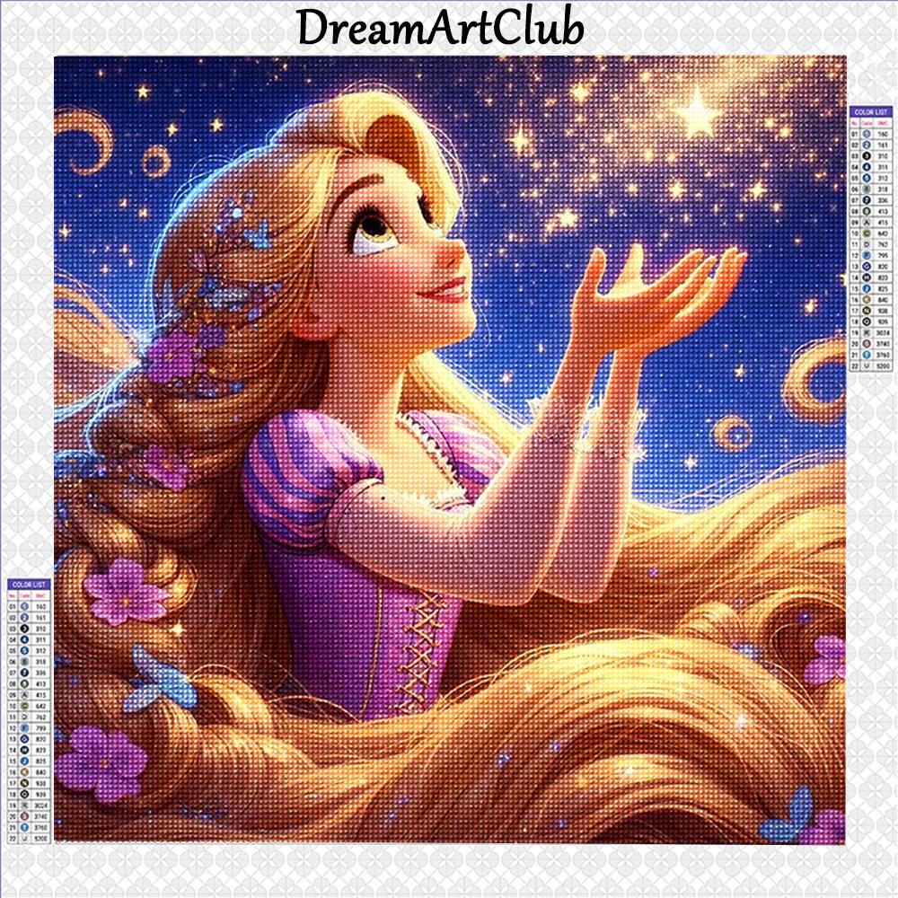 Tangled Diamond Painting Rapunzel Full Round Drill Mosaic Cartoon Cross Stitch Embroidery Princess Wall Art
